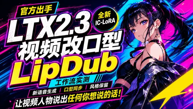 不用 TTS，不用声音克隆，不用分段拼流程！LTX2.3 官方 LipDub 让视频人物直接改口说新话
