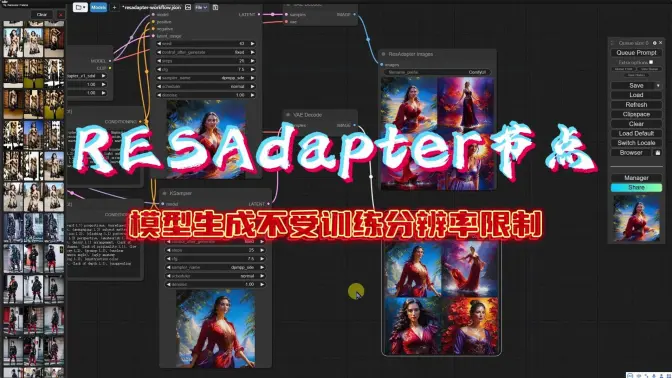 RESAdapter节点发布,让模型生成不受训练分辨率限制,SDXL模型大利