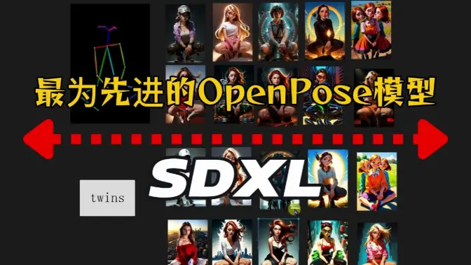 SDXL最为先进的OpenPose姿态模型,基础模型 vs Twins模型
