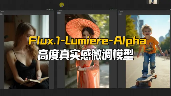 Flux.1-Lumiere-Alpha基于DEV模型的真实感微调模型,高度真实感图像生成,手部细节及自然背景优化