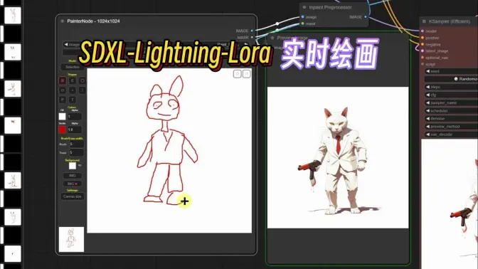 SDXL-Lightning-Lora模型,四步实时绘画!速度与质感的结合