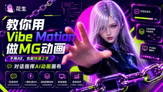 2026年做视频,可能真的不用先学AE了,花生AI稿件一键成片,MG动画直接抽