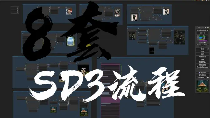 8套SD3基本测试流程分享,抽卡机,SVD,人像大师,重绘,高清修复~