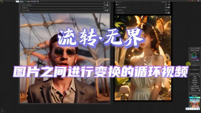 流转·无界:分享图片之间进行变换的循环视频的工作流程,以及Steerable-Motion的曲线解析