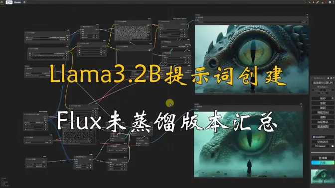 使用 Llama-3.2的微调模型为Flux创建提示,Flux模型未蒸馏版本工作流汇总