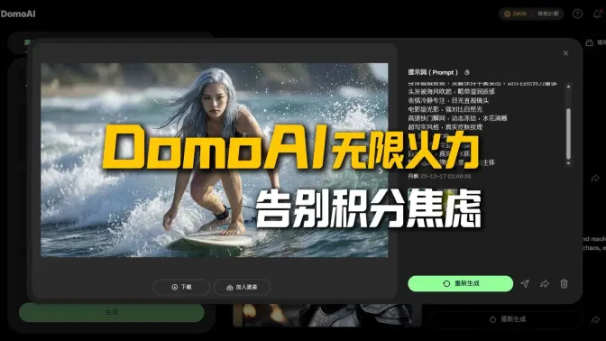 DomoAI开启“无限火力”!Nano Banana Pro模型&AI视频无限筛选,4K视频放大画质拉满,彻底不再积分焦虑