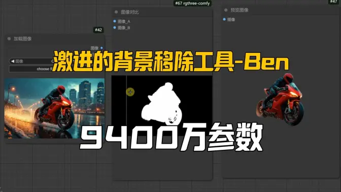 9400万参数激进的背景移除工具-Ben,Sam2.1模型更新,对比测试