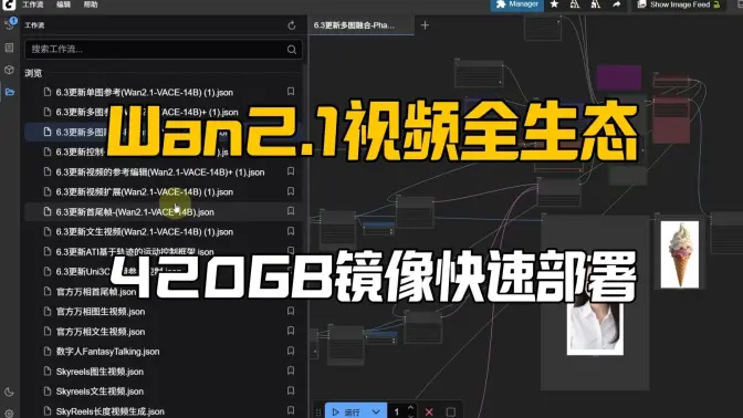云端420GB镜像,Wan2.1视频全生态快速部署,VACE&Phantom等10套流程新增,Triton+SageAttention超级加速无报错使用