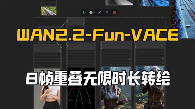 Wan2.2-Fun-VACE-转绘8帧重叠循环深度引导控制+参考