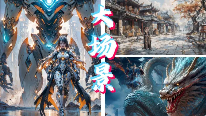SD绘制大场景图片,不崩人脸,增加细节,多扩展联用