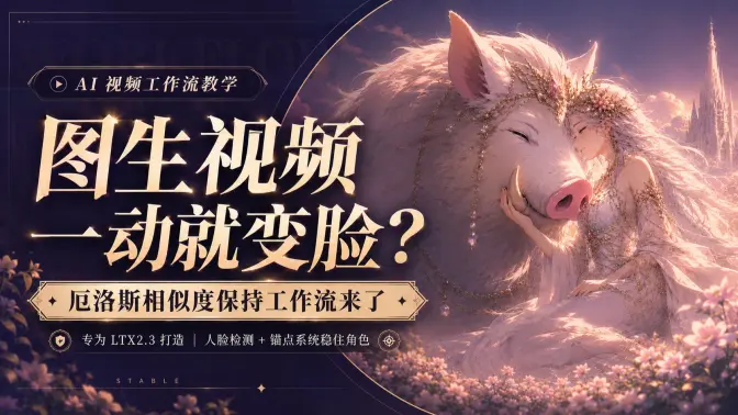 图生视频一动就变脸?厄洛斯相似度保持工作流来了:专为 LTX2.3 打造,用人脸检测和锚点系统稳住角色