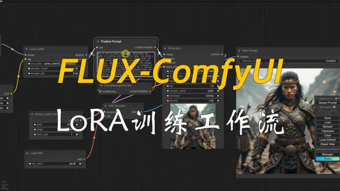 3分钟快速上手,ComfyUI中完成FLUX的Lora训练工作流,MiniCPM反推