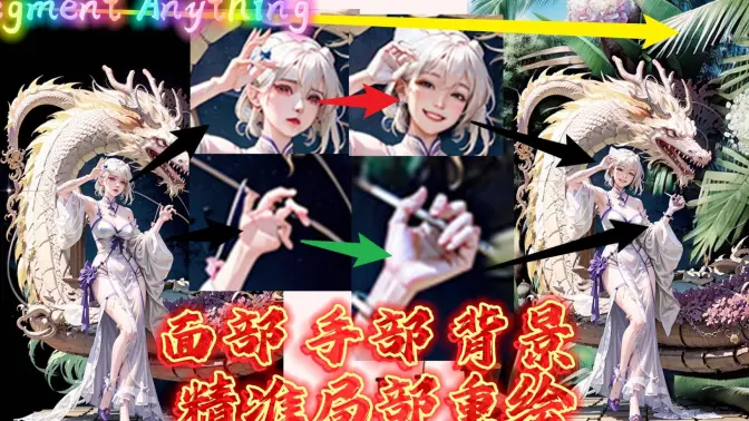 实现精准局部重绘！人物面部、手部，及背景的任意替换，手部修复的替代办法，Segment Anything +ControlNet 的灵活应用,念咒结束