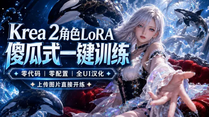 新手直接进阶!Krea 2角色LoRA傻瓜式一键训练:零代码、零配置、全UI汉化,上传图片直接开练(六)