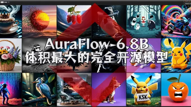 AuraFlow-6.8B完全开源的体积最大的文本到图像模型,评测