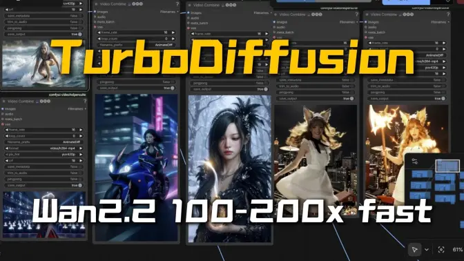 TurboDiffusion200倍光速生成框架,Wan2.2-720P视频真的只需1分钟!镜像一键部署5090免费用