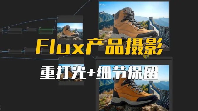 Flux产品摄影流程更新,F.1+Sam2+ControlNet+IC-Light重新打光+细节保留