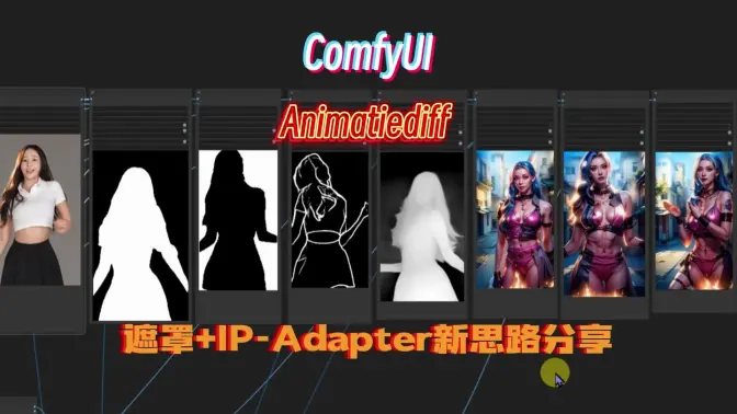 ComfyUI-Animatiediff,遮罩+IP-Adapter视频转换新思路分享