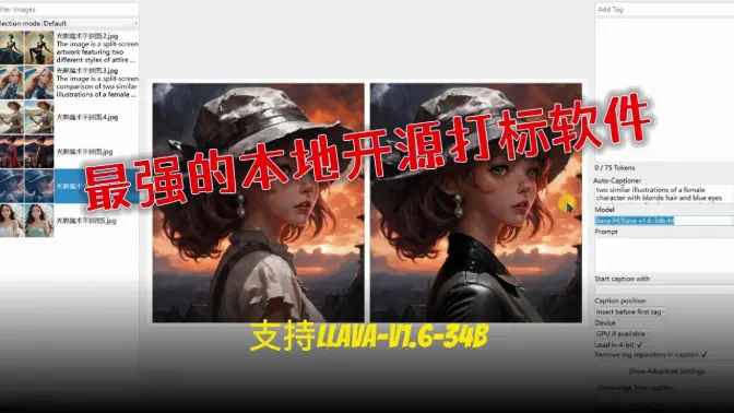 最强的本地开源打标软件,支持llava-v1.6-34b,taggui