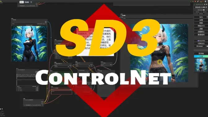 SD3-ControlNet更新,OpenPose、Canny、Tile测试,流程分享