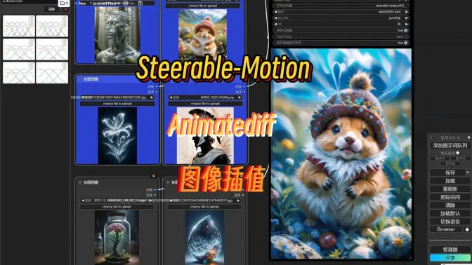 Steerable-Motion,结合Animatediff在图像之间进行插值,生成流畅的变换效果