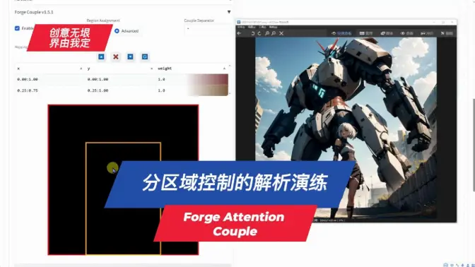 创意无垠,界由我定,Forge Attention Couple,分区域控制的解析演练