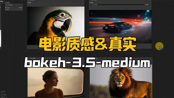 电影级真实质感&大尺寸直出,bokeh-3.5-medium模型发布,ControlNet生态完全,分块超清放大流程分享