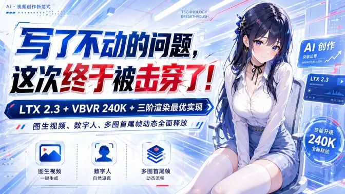 LTX 2.3蒸馏1.1 + VBVR-240K多图首尾帧