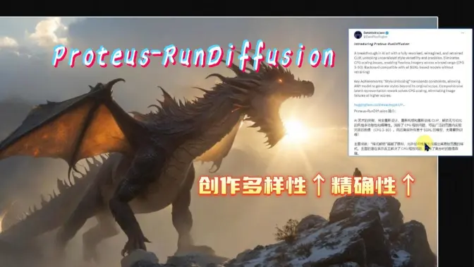 全新XL模型Proteus-RunDiffusion发布！解锁无与伦比的创作多样性和精确性！