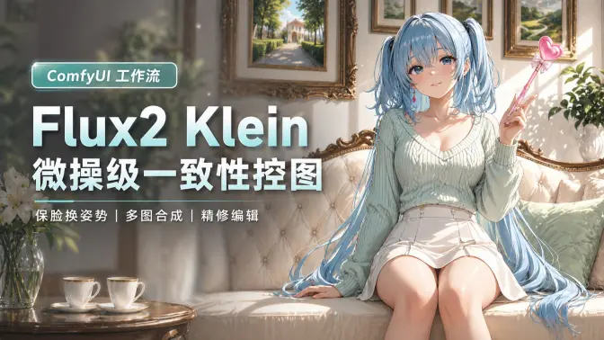 Flux2 Klein 被低估了！增强节点一开仿佛换模型：保脸换姿势、多参考合成、颜色不漂、采样器调节，进阶模型解锁